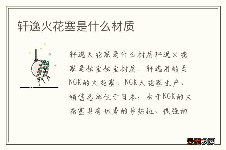 轩逸火花塞是什么材质