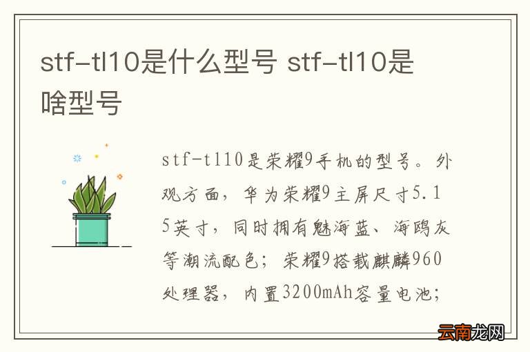 stf-tl10是什么型号 stf-tl10是啥型号