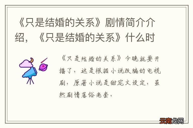 《只是结婚的关系》剧情简介介绍，《只是结婚的关系》什么时候更新