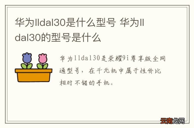 华为lldal30是什么型号 华为lldal30的型号是什么