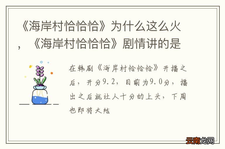 《海岸村恰恰恰》为什么这么火，《海岸村恰恰恰》剧情讲的是什么故事