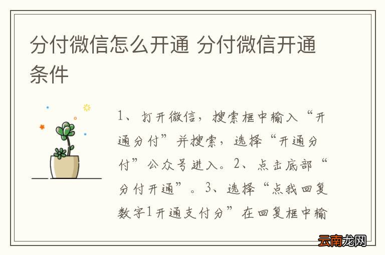 分付微信怎么开通 分付微信开通条件