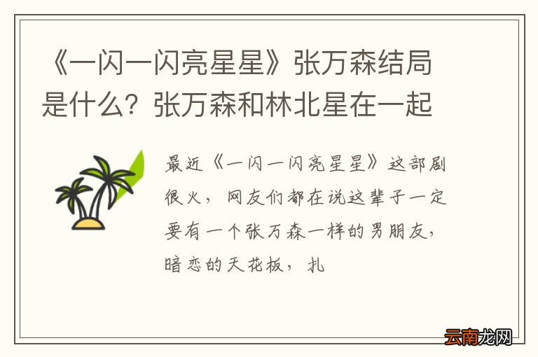 《一闪一闪亮星星》张万森结局是什么？张万森和林北星在一起了吗？