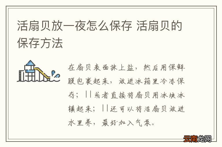 活扇贝放一夜怎么保存 活扇贝的保存方法