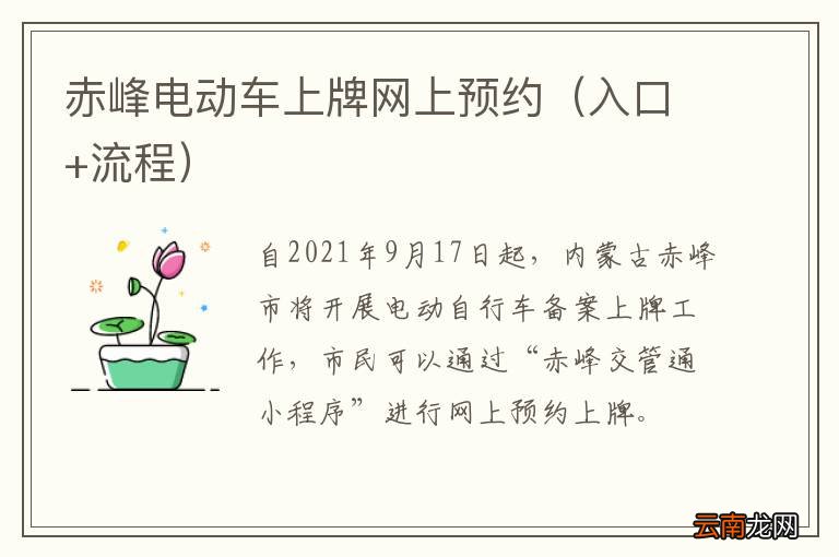 入口+流程 赤峰电动车上牌网上预约