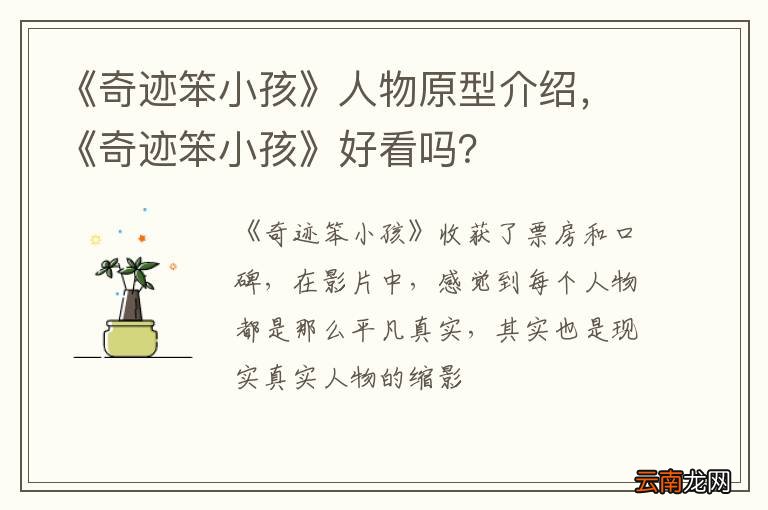 《奇迹笨小孩》人物原型介绍，《奇迹笨小孩》好看吗？