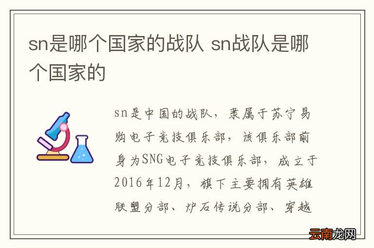 sn是哪个国家的战队 sn战队是哪个国家的