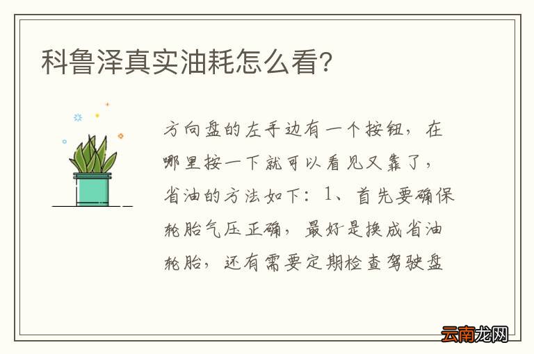 科鲁泽真实油耗怎么看?