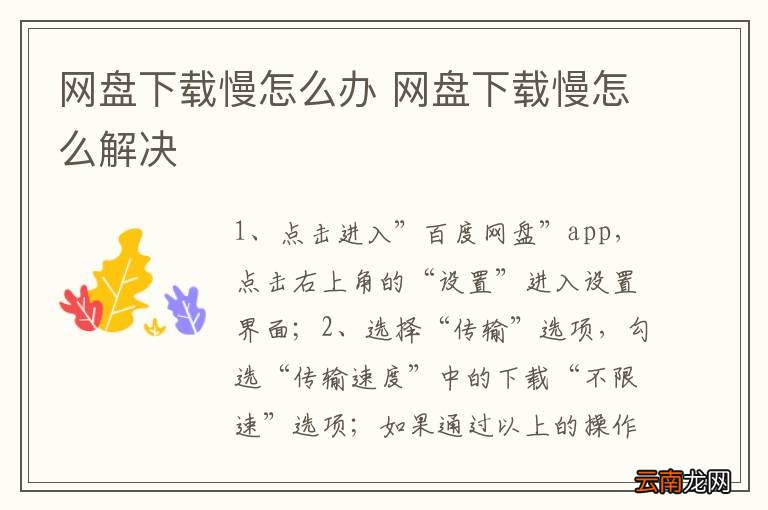 网盘下载慢怎么办 网盘下载慢怎么解决