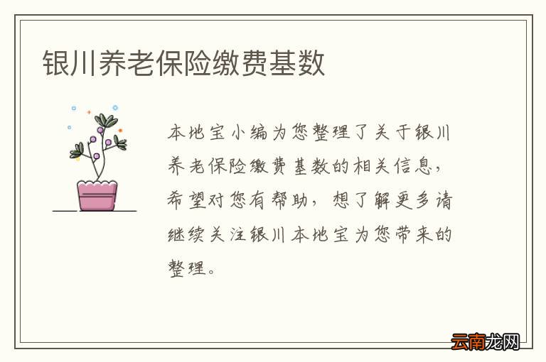 银川养老保险缴费基数