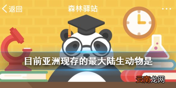 目前亚洲现存的最大陆生动物是 森林驿站3月14日答案