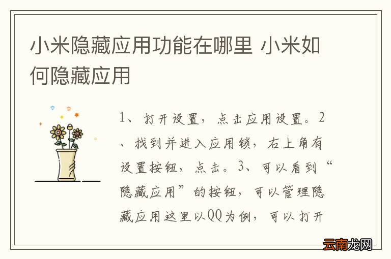 小米隐藏应用功能在哪里 小米如何隐藏应用