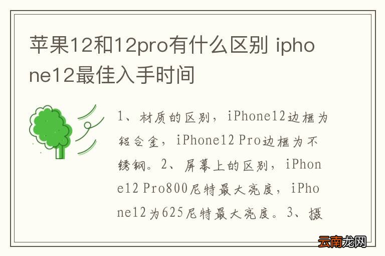 苹果12和12pro有什么区别 iphone12最佳入手时间