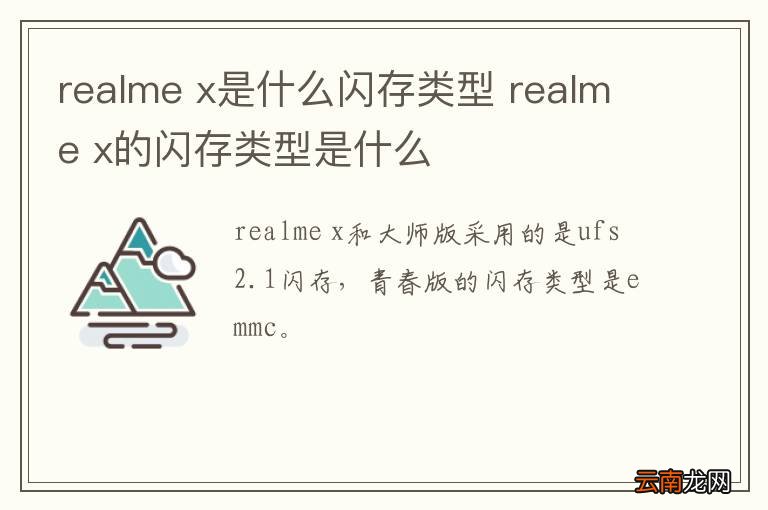 realme x是什么闪存类型 realme x的闪存类型是什么