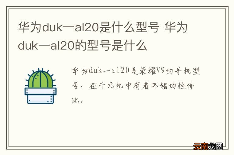 华为duk一al20是什么型号 华为duk一al20的型号是什么
