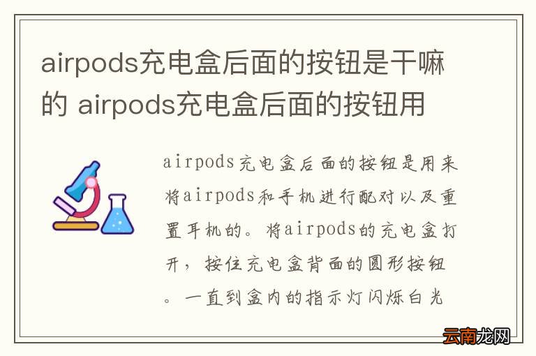 airpods充电盒后面的按钮是干嘛的 airpods充电盒后面的按钮用处是什么