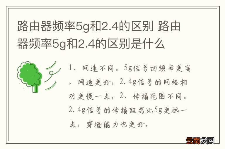 路由器频率5g和2.4的区别 路由器频率5g和2.4的区别是什么