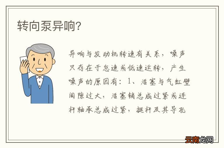 转向泵异响?