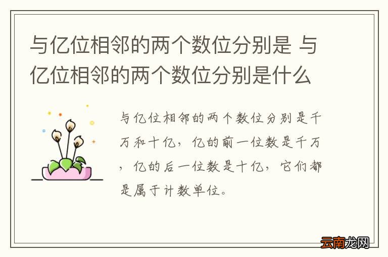 与亿位相邻的两个数位分别是 与亿位相邻的两个数位分别是什么
