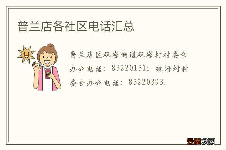 普兰店各社区电话汇总