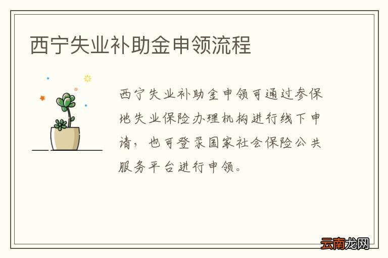 西宁失业补助金申领流程