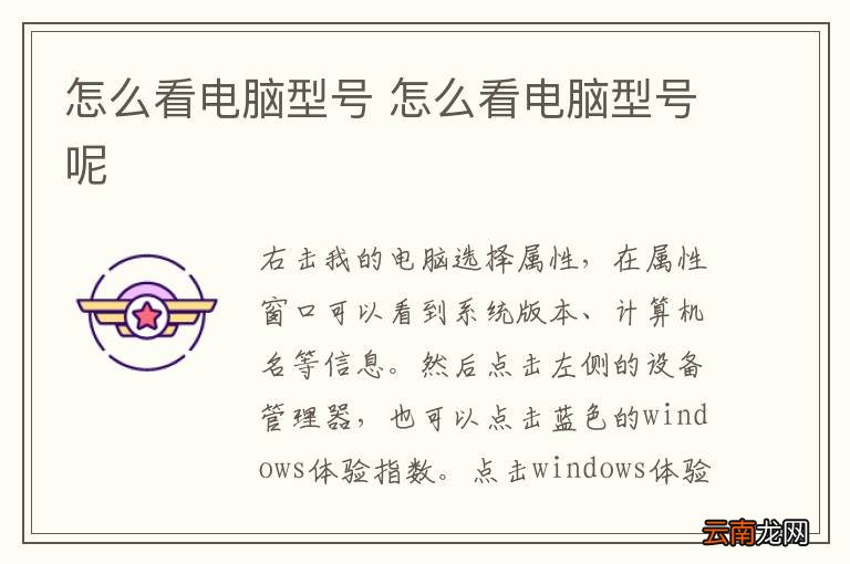 怎么看电脑型号 怎么看电脑型号呢