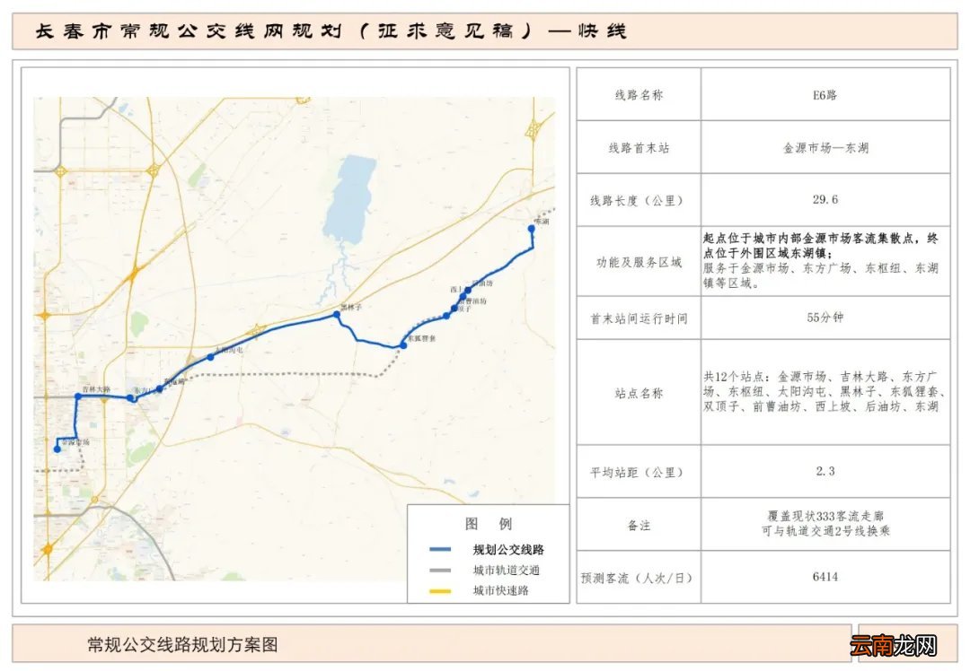 长春公交快线E6路路线图及站点设置