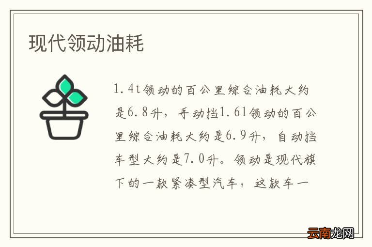 现代领动油耗