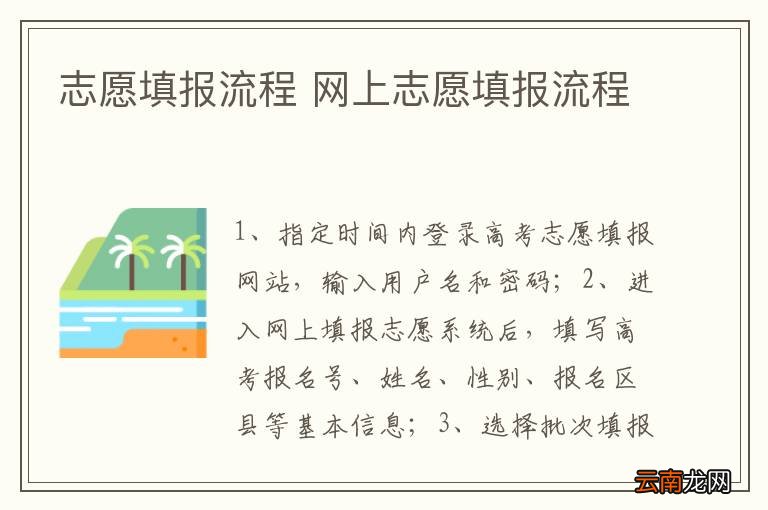 志愿填报流程 网上志愿填报流程