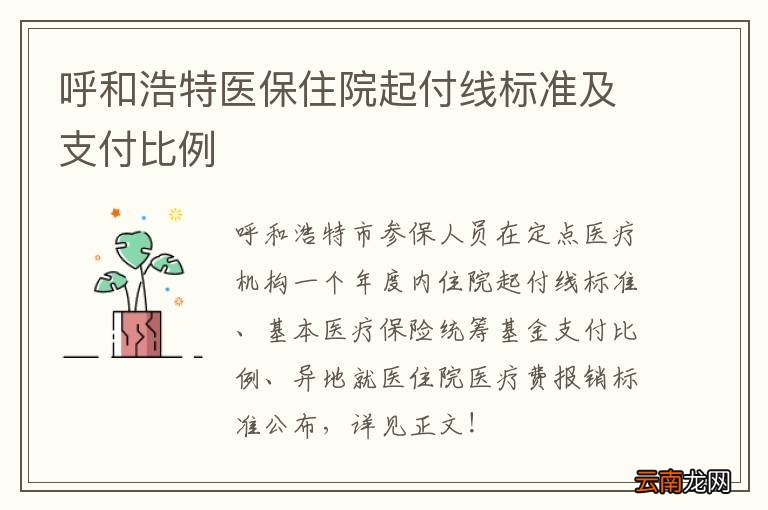 呼和浩特医保住院起付线标准及支付比例