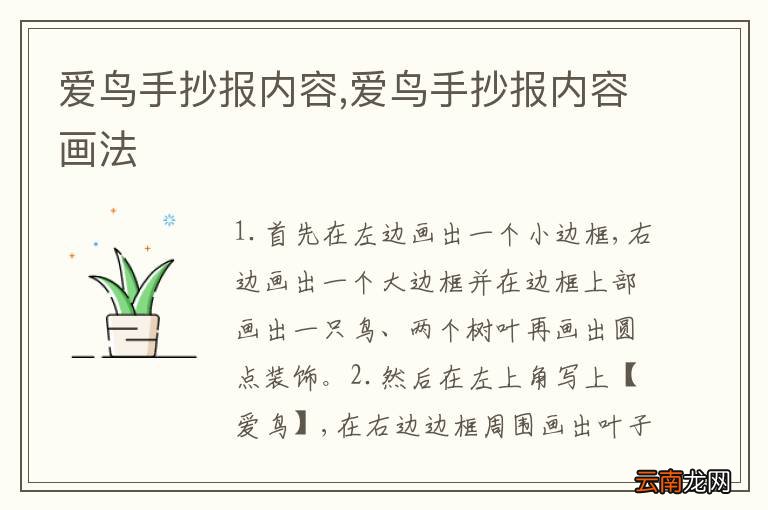 爱鸟手抄报内容,爱鸟手抄报内容画法