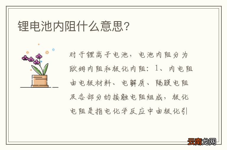 锂电池内阻什么意思?