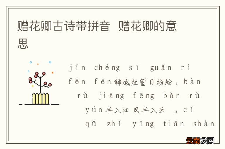 赠花卿古诗带拼音赠花卿的意思