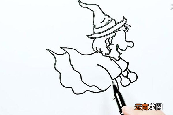 骑扫帚的男巫师简笔画 骑扫帚的男巫师怎么画