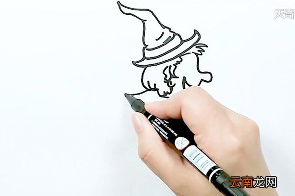 骑扫帚的男巫师简笔画 骑扫帚的男巫师怎么画