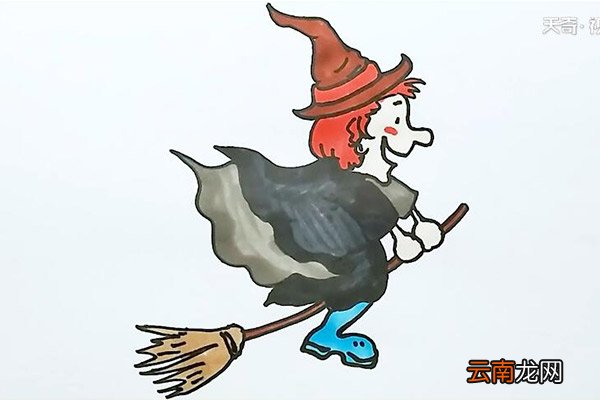 骑扫帚的男巫师简笔画 骑扫帚的男巫师怎么画