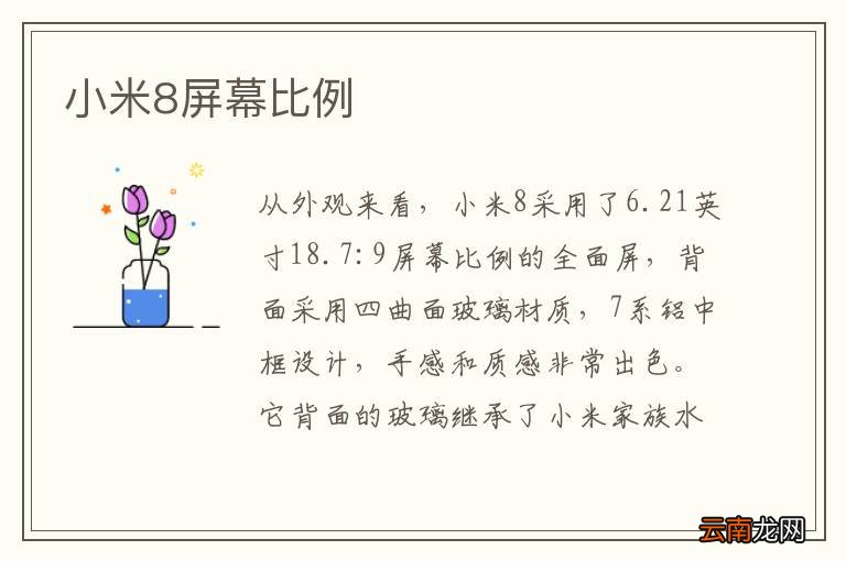 小米8屏幕比例