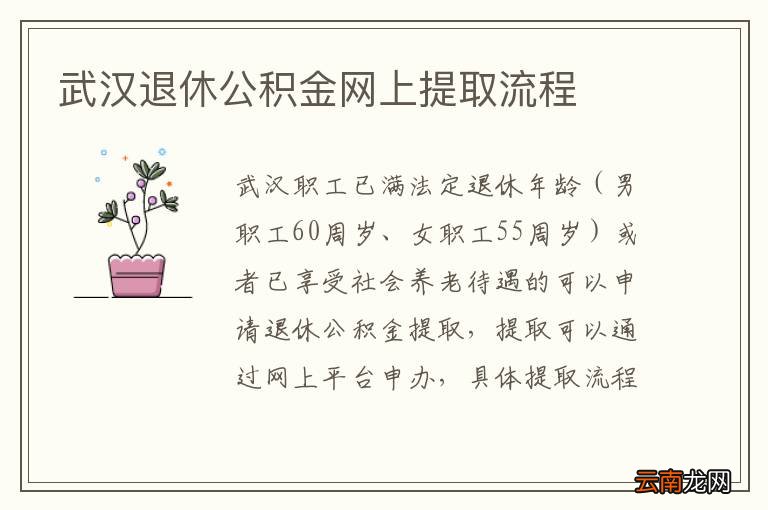 武汉退休公积金网上提取流程