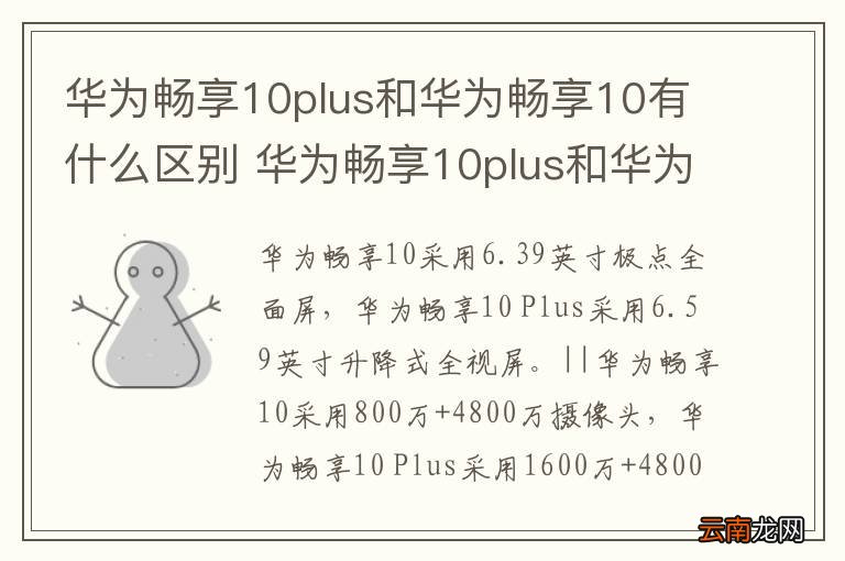 华为畅享10plus和华为畅享10有什么区别 华为畅享10plus和华为畅享10有啥区别