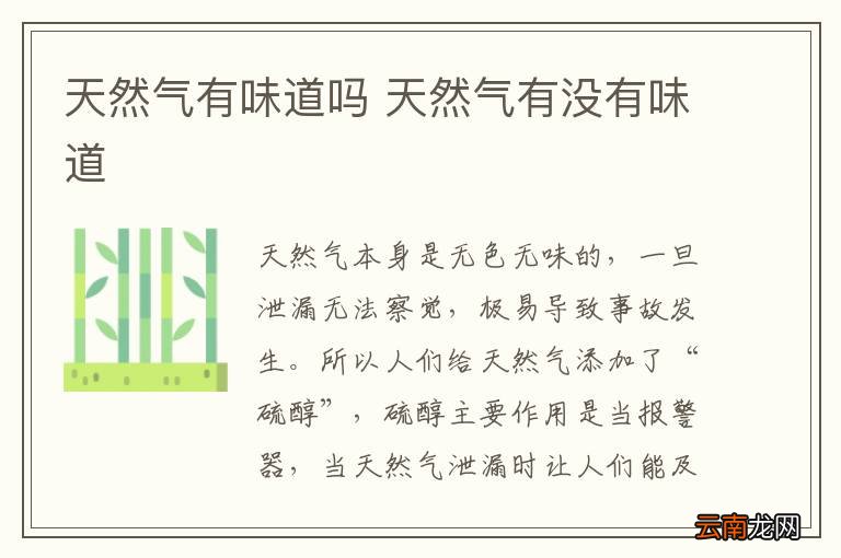 天然气有味道吗 天然气有没有味道