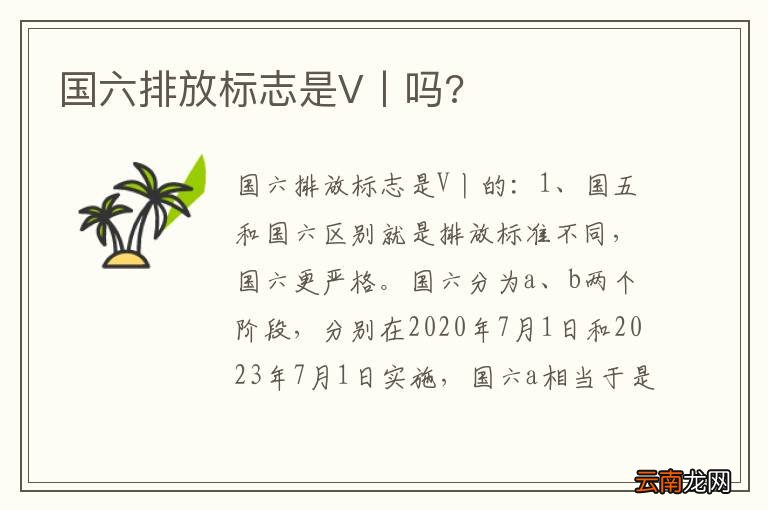 国六排放标志是V丨吗?
