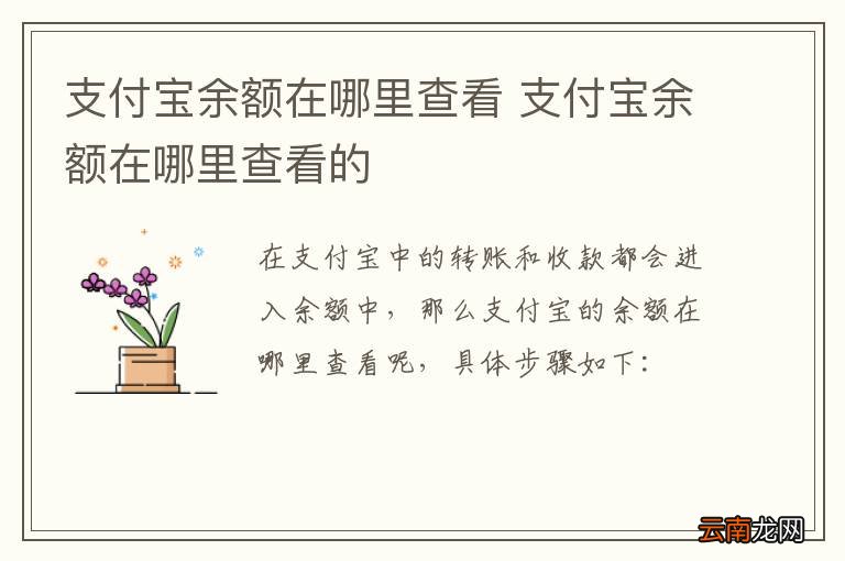 支付宝余额在哪里查看 支付宝余额在哪里查看的