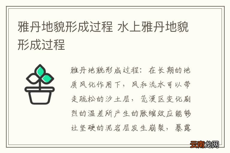 雅丹地貌形成过程 水上雅丹地貌形成过程