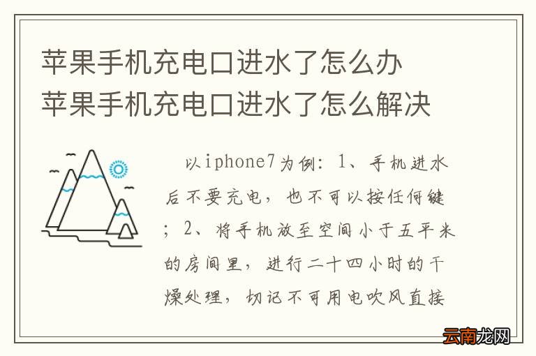 苹果手机充电口进水了怎么办苹果手机充电口进水了怎么解决
