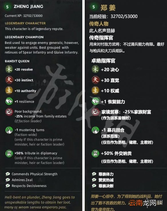 全战三国木系武将先天自带特性介绍 武将先天自带特性有哪些 郑姜