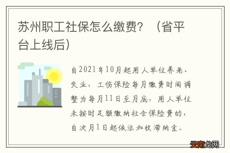 省平台上线后 苏州职工社保怎么缴费？