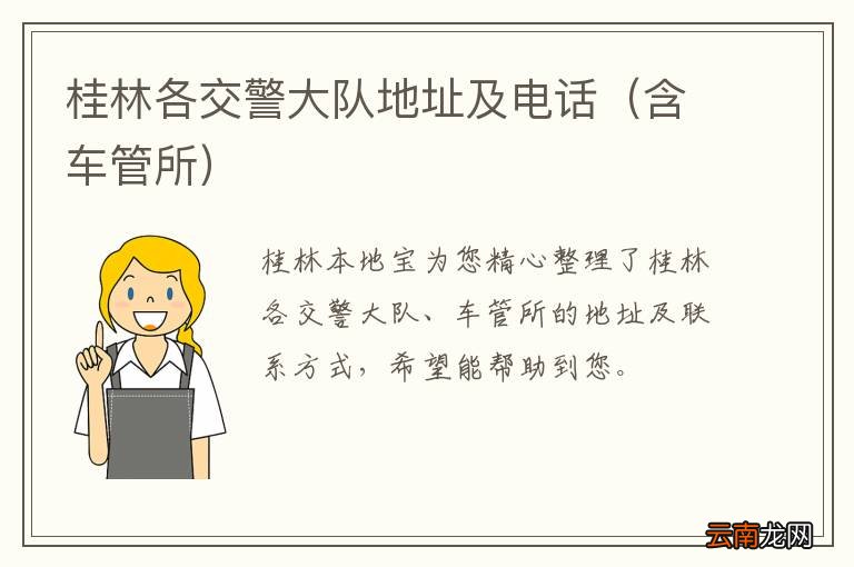 含车管所 桂林各交警大队地址及电话