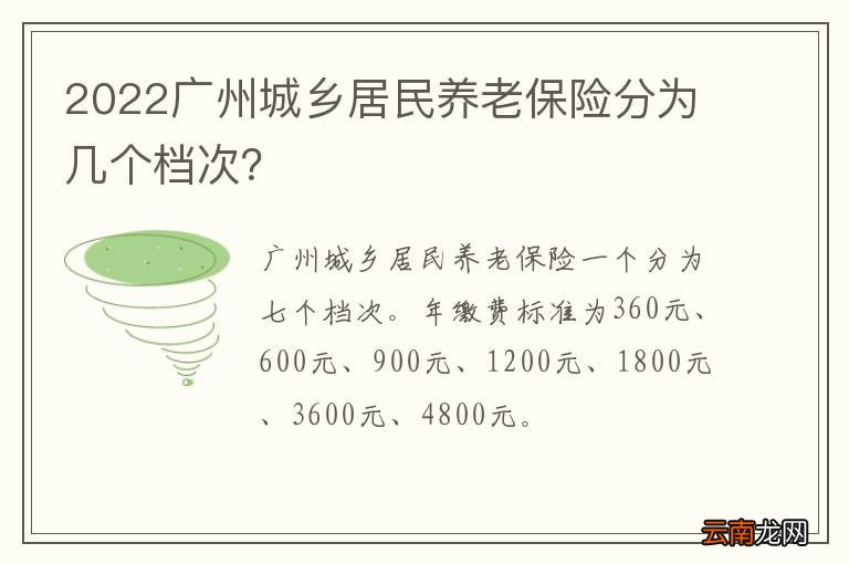 2022广州城乡居民养老保险分为几个档次？