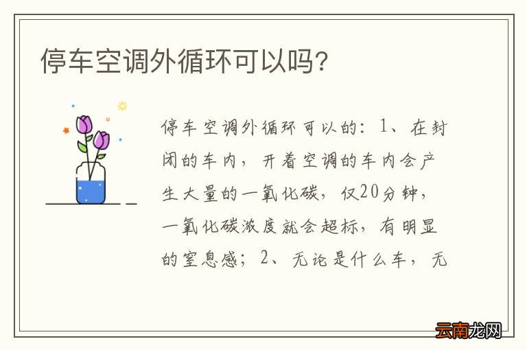 停车空调外循环可以吗?