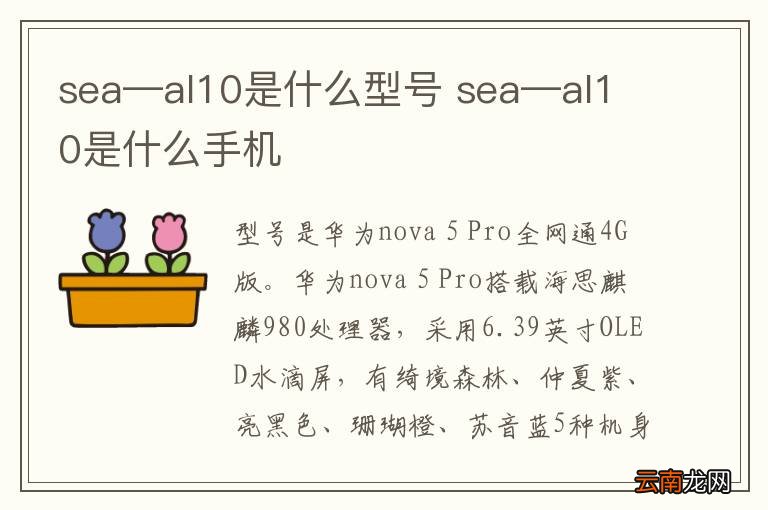 sea—al10是什么型号 sea—al10是什么手机